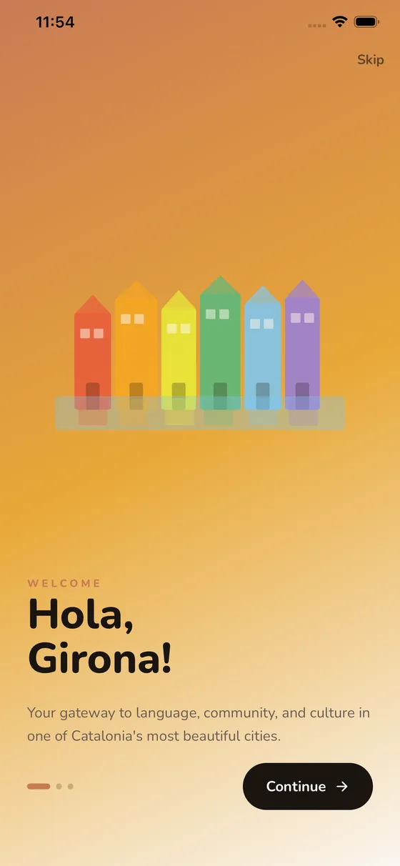 Pantalla de benvinguda de HolaGirona